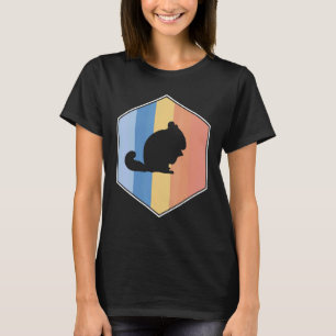 Chinchilla With Retro Colors In A Hexagon T-Shirt