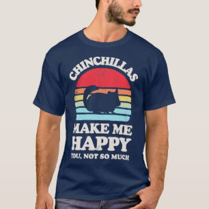 Chinchillas Make Me Happy Sunset Retro for Men Wo T-Shirt