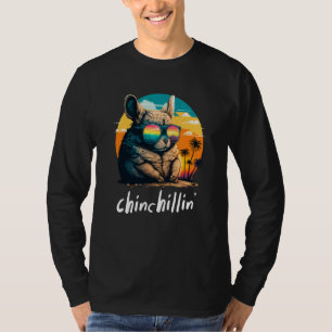 Chinchillin' Retro Groovy Chinchilla  4 T-Shirt