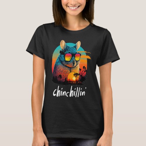 Chinchillin Retro Groovy Chinchilla T_Shirt