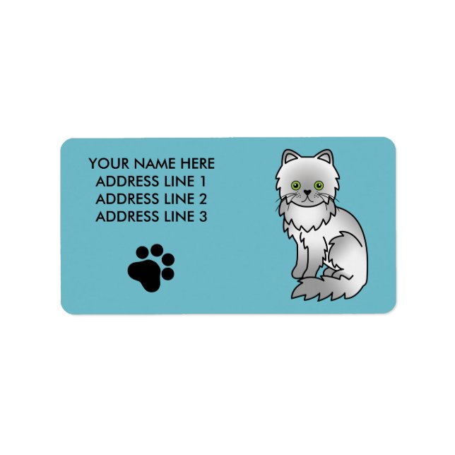 Chincilla Persian Cat Label (Front)