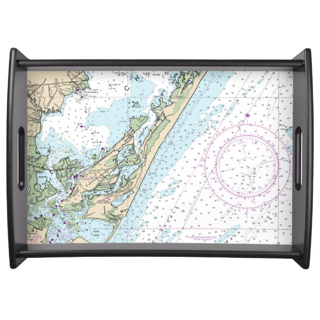 Chincoteague Island Chart Serving Tray (Front)
