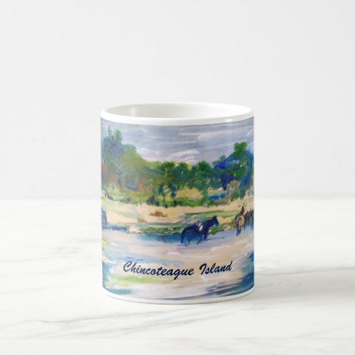 Chincoteague Island Horse Painting Coffee Mug