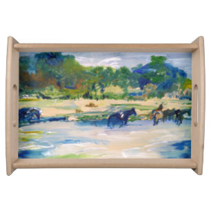 Chincoteague Island Horses Painting Serving Tray