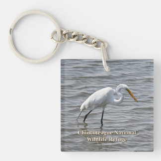 Chincoteague National Wildlife Great Heron Egret Keychain