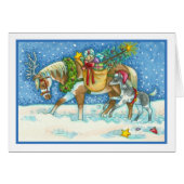 CHINCOTEAGUE PONIES CHRISTMAS GREETING CARD Blank (Front Horizontal)