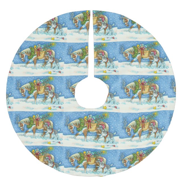 CHINCOTEAGUE PONIES CHRISTMAS TREE SKIRT (Front)