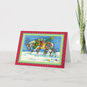 CHINCOTEAGUE PONIES & CHRISTMAS WISHES Verse Holiday Card