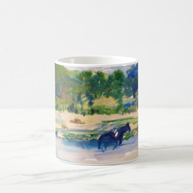 Chincoteague Ponies Painting Coffee Mug (Center)