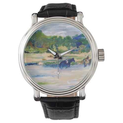 Chincoteague Ponies Painting Watch