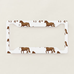 Chincoteague Pony Brown Watercolor Painting Horse License Plate Frame