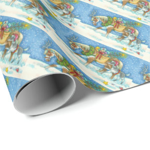 CHINCOTEAGUE PONY & COLT CHRISTMAS WRAPPING PAPER