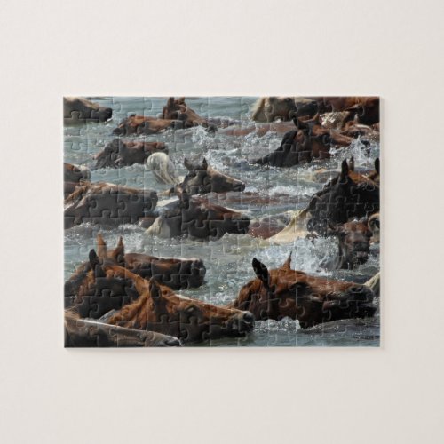 Chincoteague Pony Swim Jigsaw Puzzle