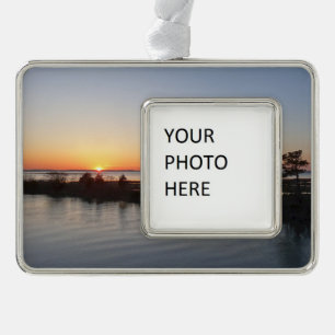 Chincoteague Sunset I Virginia Landscape Christmas Ornament