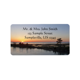 Chincoteague Sunset I Virginia Landscape Label