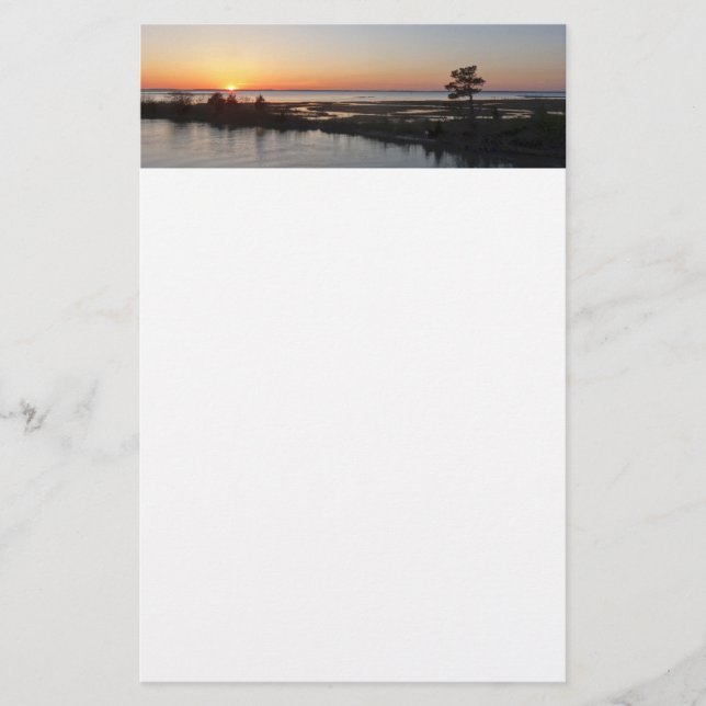 Chincoteague Sunset I Virginia Landscape Stationery (Front)