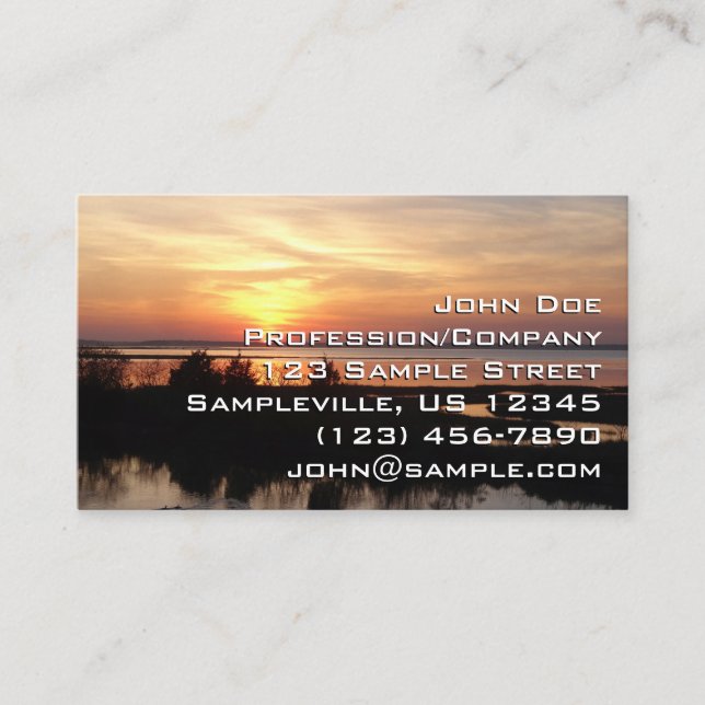 Chincoteague Sunset II Virginia Landscape Business Card (Front)