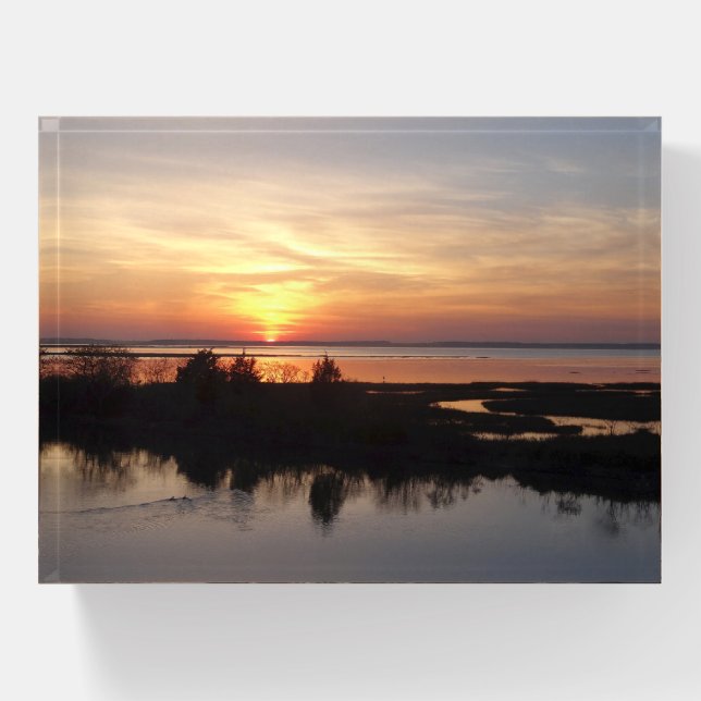 Chincoteague Sunset II Virginia Landscape Paperweight (Front)