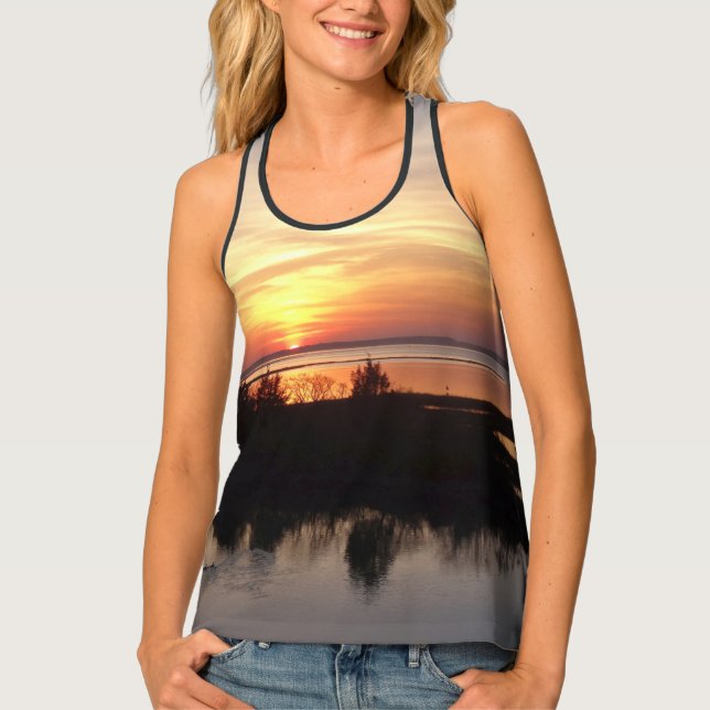 Chincoteague Sunset II Virginia Landscape Tank Top (Front)