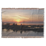 Chincoteague Sunset II Virginia Landscape Throw Blanket
