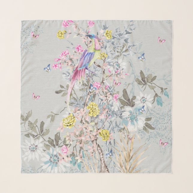 Chine soirée,toile,nature scene,antique,pattern,pe scarf (Front)