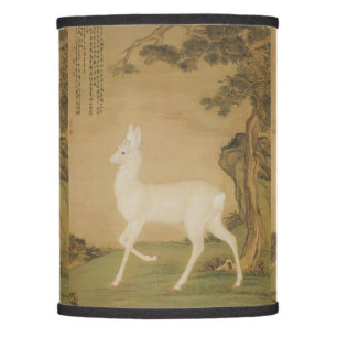 Chinese 1751 Auspicious Roe Deer & Tree Pattern Lamp Shade