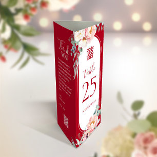 Chinese 3 in 1 Table number, Menu & thank you card
