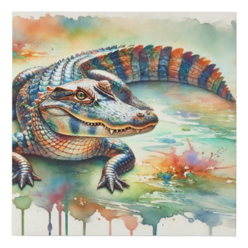 Chinese Alligator 200624AREF226 _ Watercolor Faux Canvas Print