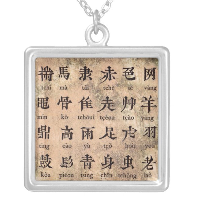 Chinese Alphabet Necklace (Front)