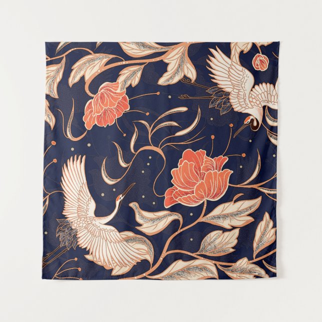 Chinese ancient style beautiful petals tapestry (Front)