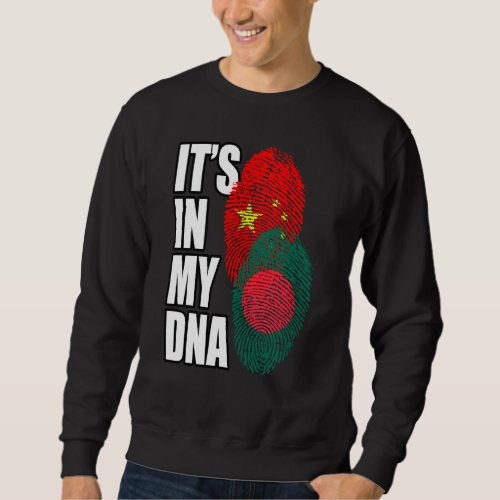 Chinese And Bangladeshi Mix Dna Flag Heritage Sweatshirt