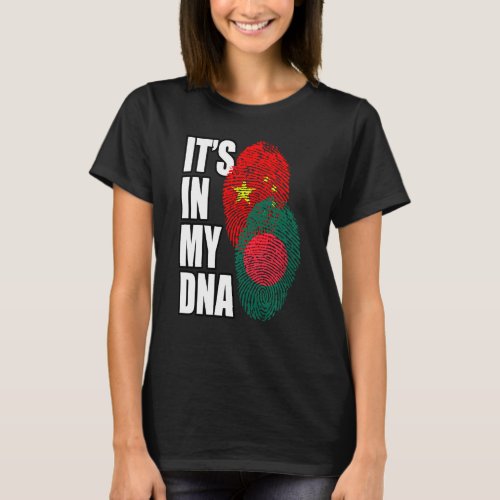 Chinese And Bangladeshi Mix Dna Flag Heritage T_Shirt