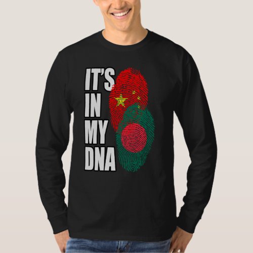 Chinese And Bangladeshi Mix Dna Flag Heritage T_Shirt