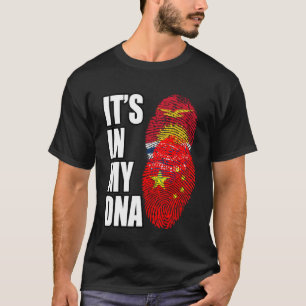 Chinese And Kiribati Mix DNA Heritage Flag T-Shirt
