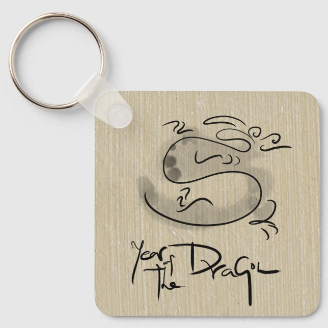 Chinese and Vietnamese Cute Dragon Year Monogram K Keychain (Front)