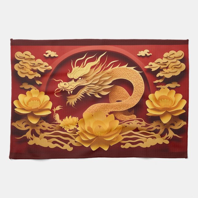 Chinese and Vietnamese Wood Dragon Year 2024 KT Kitchen Towel (Horizontal)
