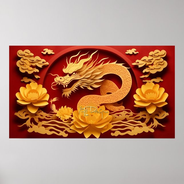 Chinese and Vietnamese Wood Dragon Year 2024 recP Poster (Front)