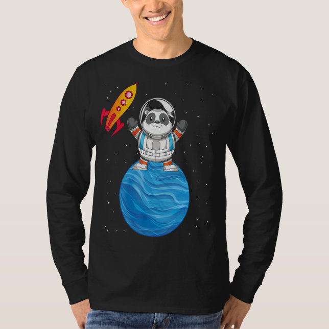 Chinese Animal  Space Travel Panda Astronaut T-Shirt (Front)