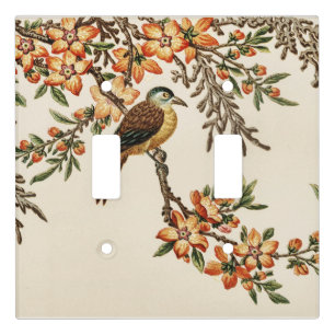 Chinese Antique Flower & Bird, Vintage Garden Light Switch Cover