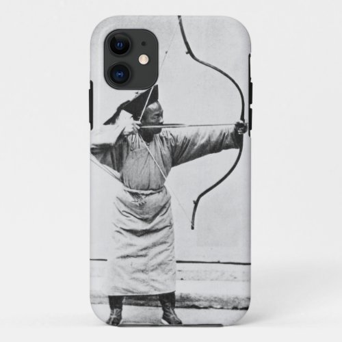 Chinese archer c1870 bw photo iPhone 11 case