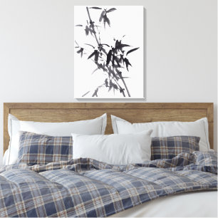 Chinese art with bamboo painting canvas print