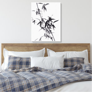 Chinese art with bamboo painting canvas print