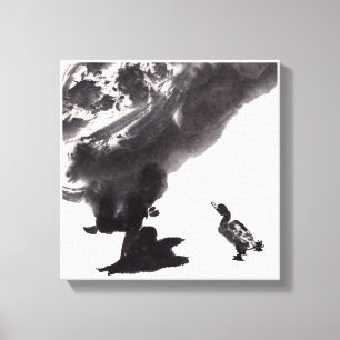 Chinese art with duck motif canvas print