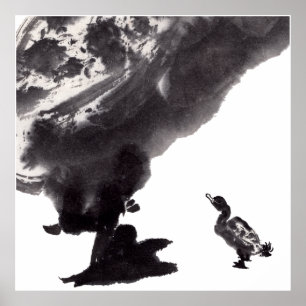 Chinese art with duck motif poster