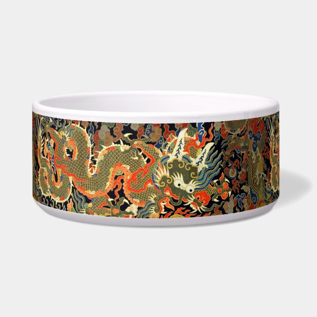 Chinese Asian Dragon Colorful Art Bowl (Left)