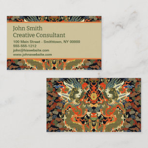 Chinese Asian Dragon Colorful Art Business Card