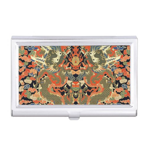 Chinese Asian Dragon Colorful Art Business Card Case