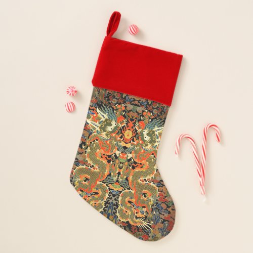 Chinese Asian Dragon Colorful Art Christmas Stocking