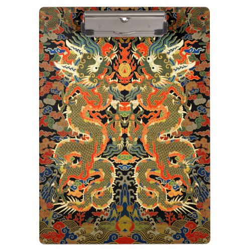 Chinese Asian Dragon Colorful Art Clipboard