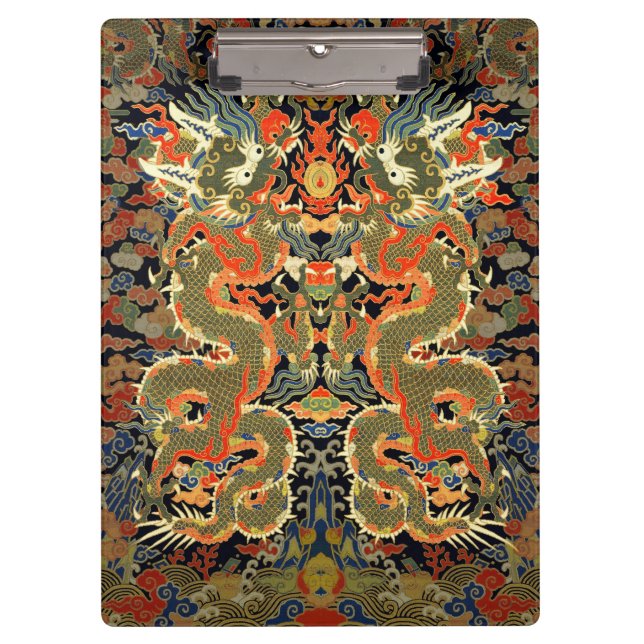 Chinese Asian Dragon Colorful Art Clipboard (Front)